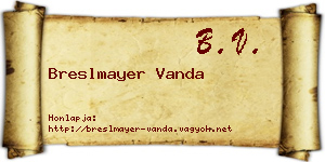 Breslmayer Vanda névjegykártya
